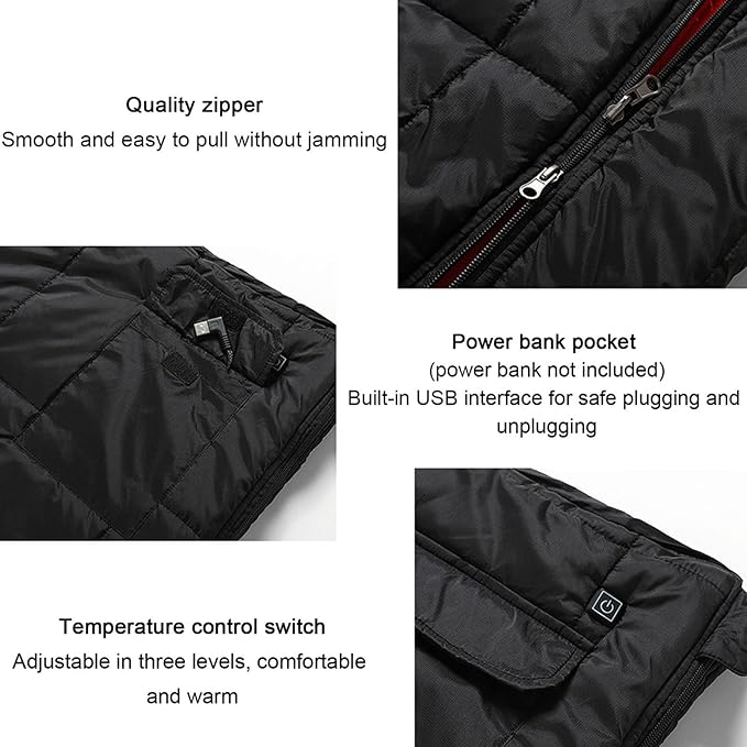 Rectangular Heated Sleeping Bag Winter 3-4 Season Thermal Warm Down Sleeping Bag for Adults with Compression Sacks for Cam...