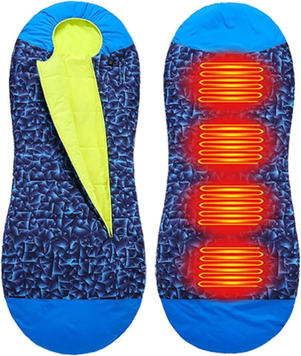 Heated Sleeping Bag, Heated Sleeping Bag Pad, USB Charging, 3 Temperature Levels Camping Sleeping Bag for Travel Hiking Ca...