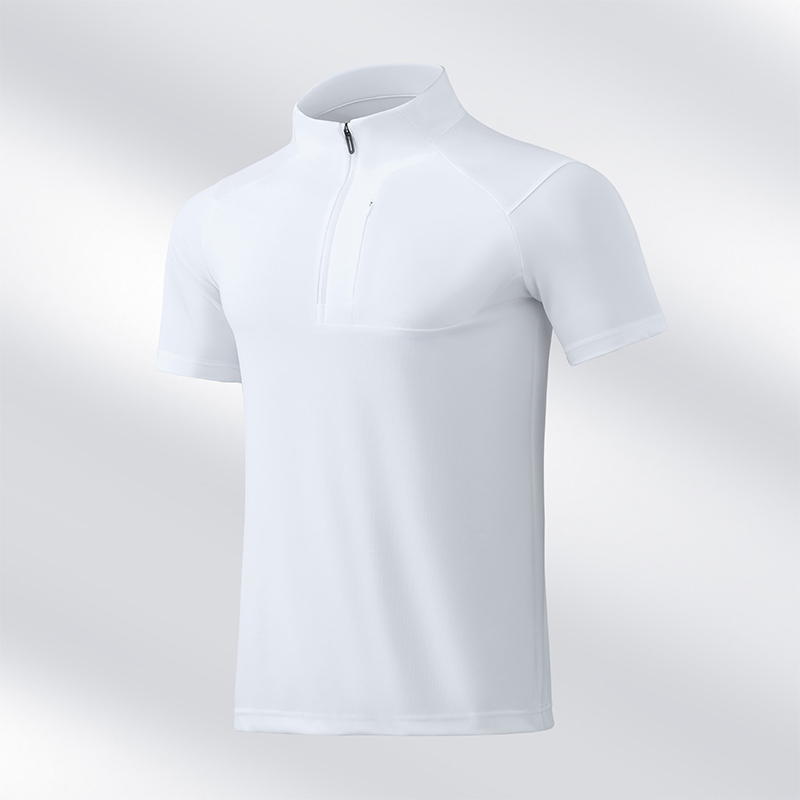 Style：F25650  Half Zip Quick Dry Short Sleeved Shirt Standing Collar Stretch Sports T-Shirt - sun protection clothing - ...
