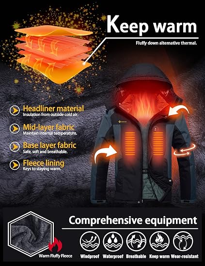 STYLE:YMX002 Men’s Ski Snow Jacket Warm Winter Waterproof Coat Snowboard...