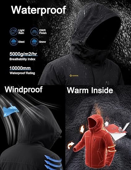 STYLE:YMX002 Men’s Ski Snow Jacket Warm Winter Waterproof Coat Snowboard...