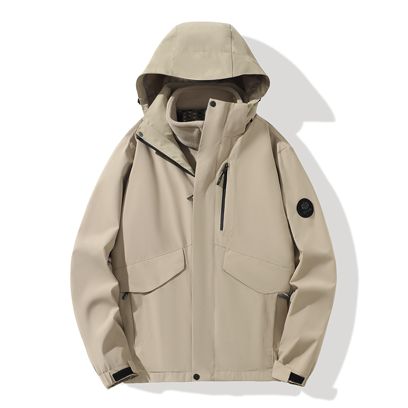 STYLE:F88888S  Unisex Winter 3-in-1 Hooded Jacket, Thickened Detachable Shell ...