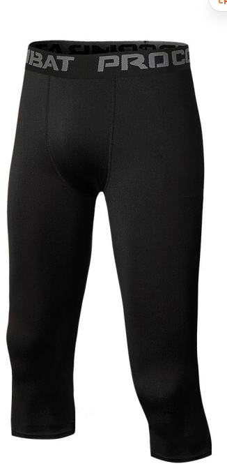 Style:JLS27  Men’s 3/4 Compression Pants with Pockets Athletic Leggings ...