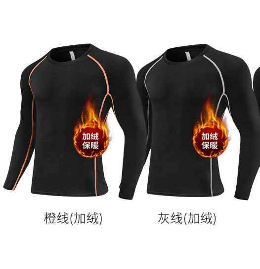 Style：JLS24-3  Men’s   Womens Compression Shirts Long Sleeve Workout Gym T...