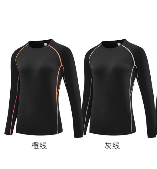 Style：JLS24-3  Men’s   Womens Compression Shirts Long Sleeve Workout Gym T...