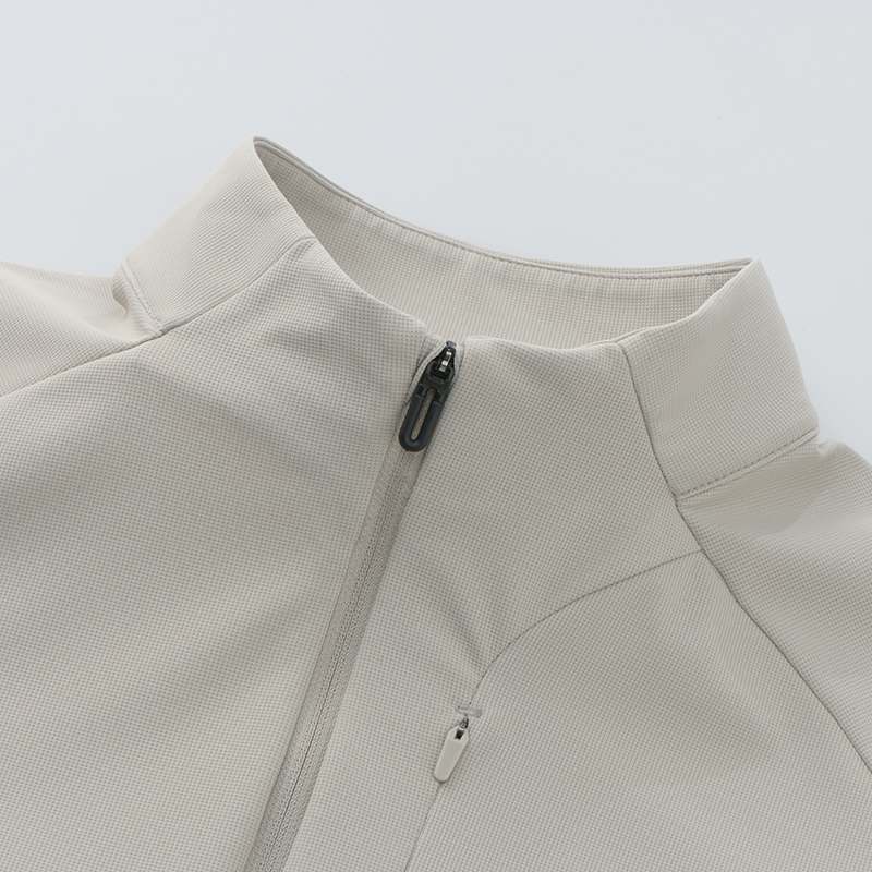 Style：F25650  Half Zip Quick Dry Short Sleeved Shirt Standing Collar Stretch...