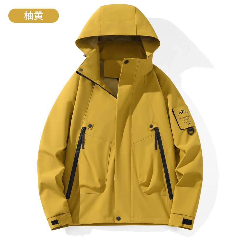 STYLE : K23218 UNISEX SINGLE-LAYER SHELL JACKET ( SIZE:XS-3XL ) - 柚黄 - Yongzhou Kaida Outdoor Apparel