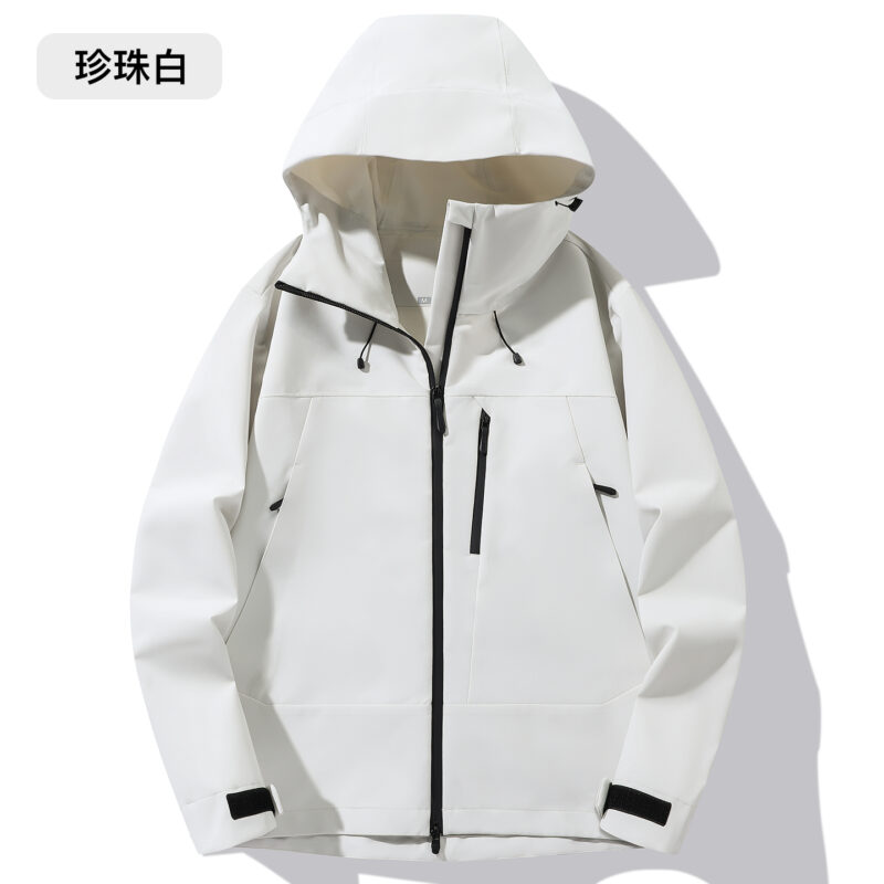 STYLE : K96001 UNISEX SINGLE-LAYER SHELL JACKET ( SIZE:XS-3XL ) - 珍珠白 1 - Yongzhou Kaida Outdoor Apparel