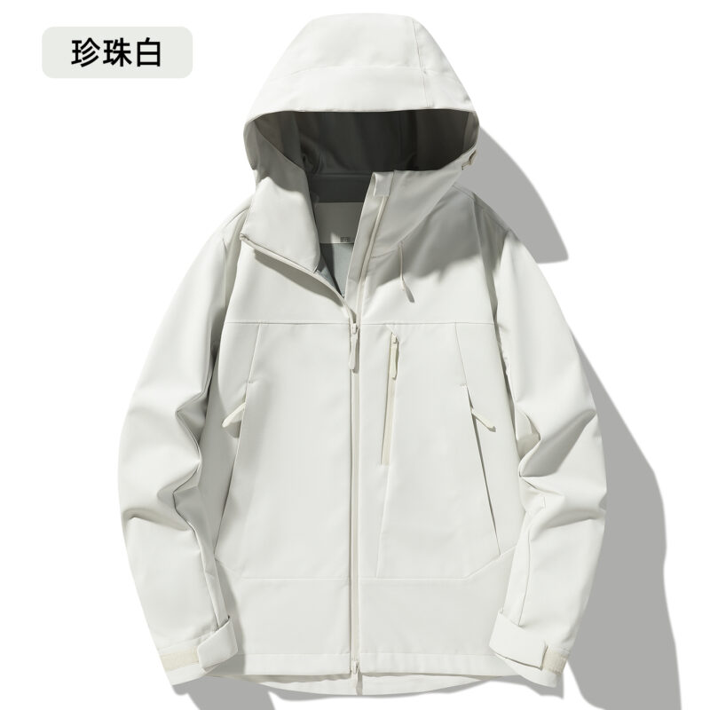 STYLE : K96002 UNISEX SINGLE-LAYER SHELL JACKET ( SIZE:XS-3XL ) - 珍珠白 - Yongzhou Kaida Outdoor Apparel