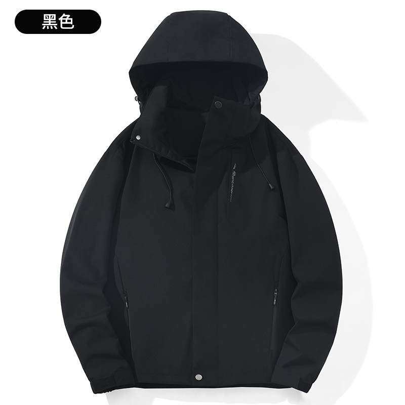 STYLE : K9109 UNISEX SINGLE-LAYER SHELL JACKET ( SIZE:XS-4XL ) - 黑色 4 - Yongzhou Kaida Outdoor Apparel