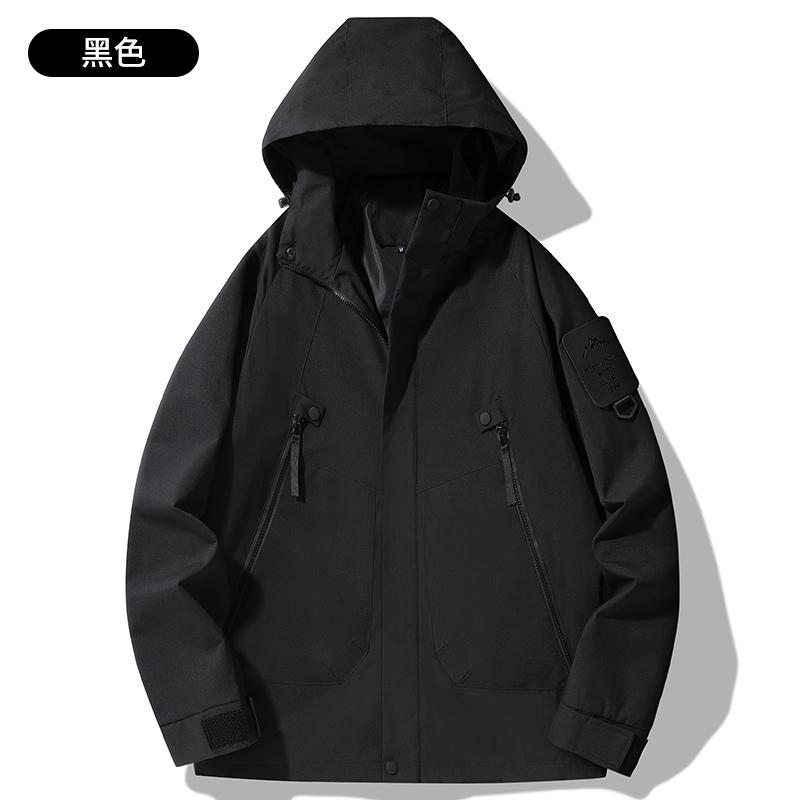 STYLE : K23218 UNISEX SINGLE-LAYER SHELL JACKET ( SIZE:XS-3XL ) - 黑色 5 - Yongzhou Kaida Outdoor Apparel